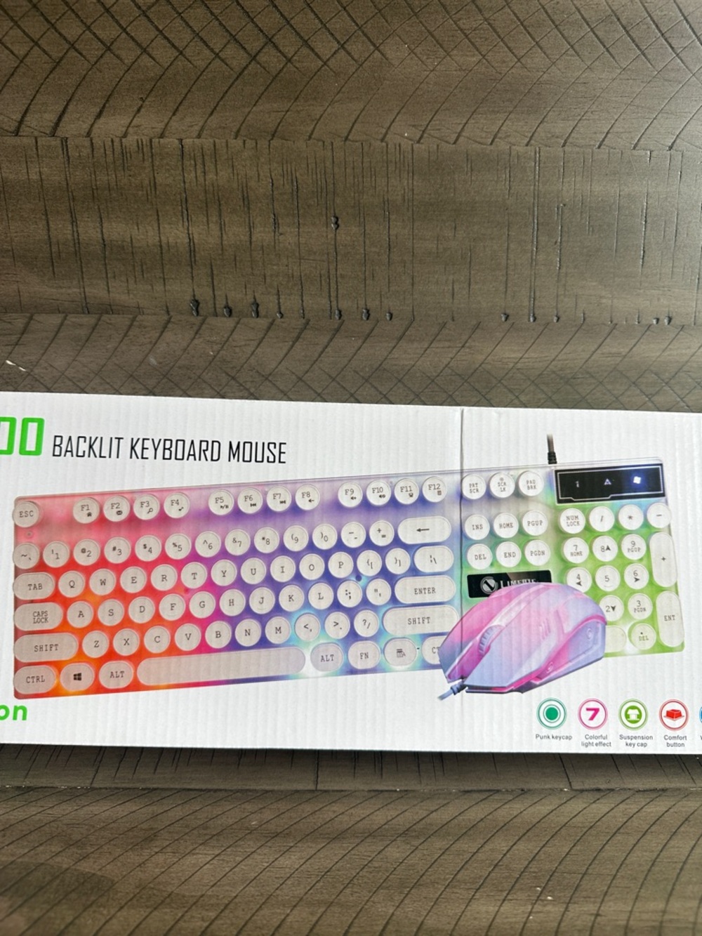 NEW Colorful Gradient Backlit ASMR Keyboard & Mouse Set